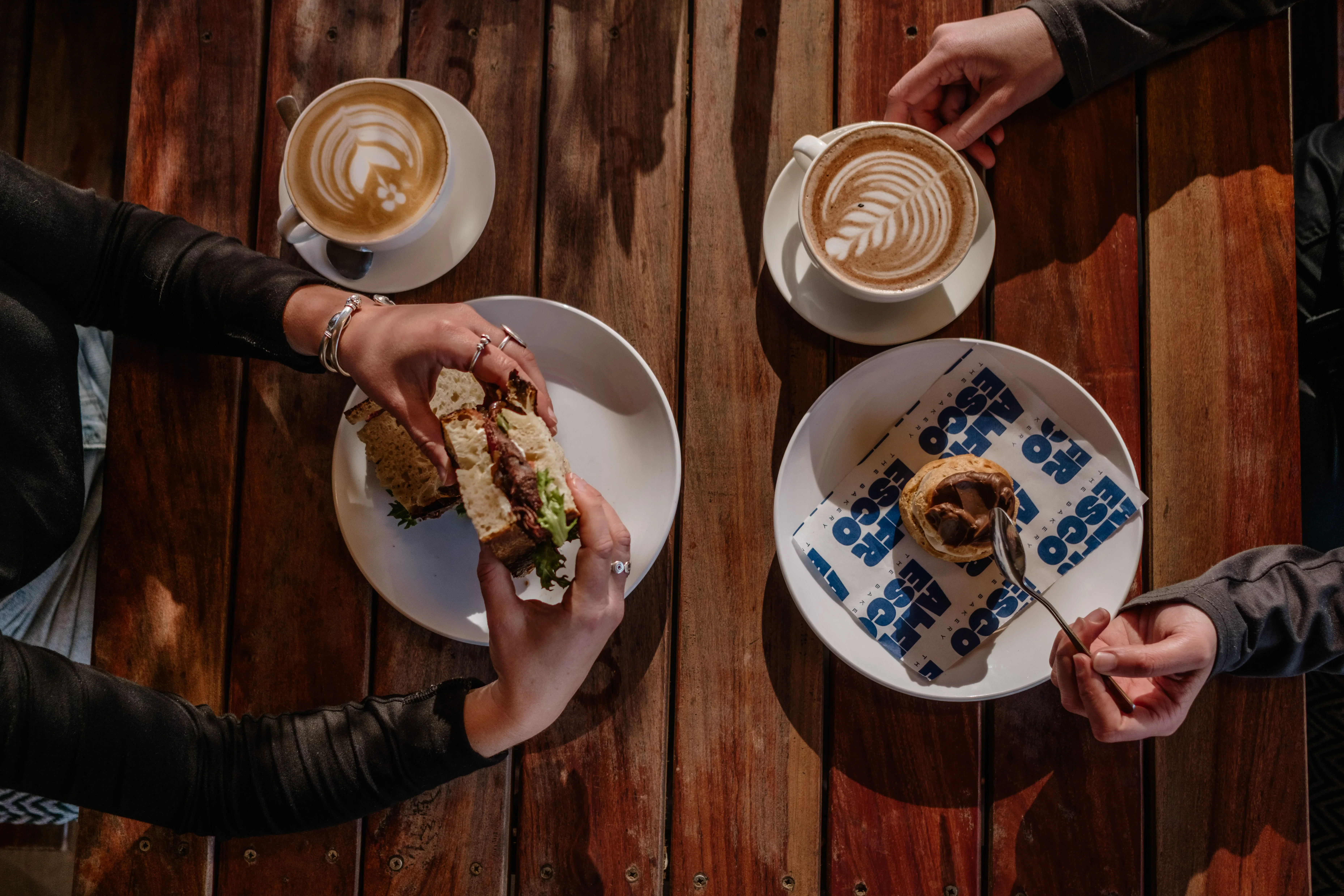Aesthetic table setting with coffee